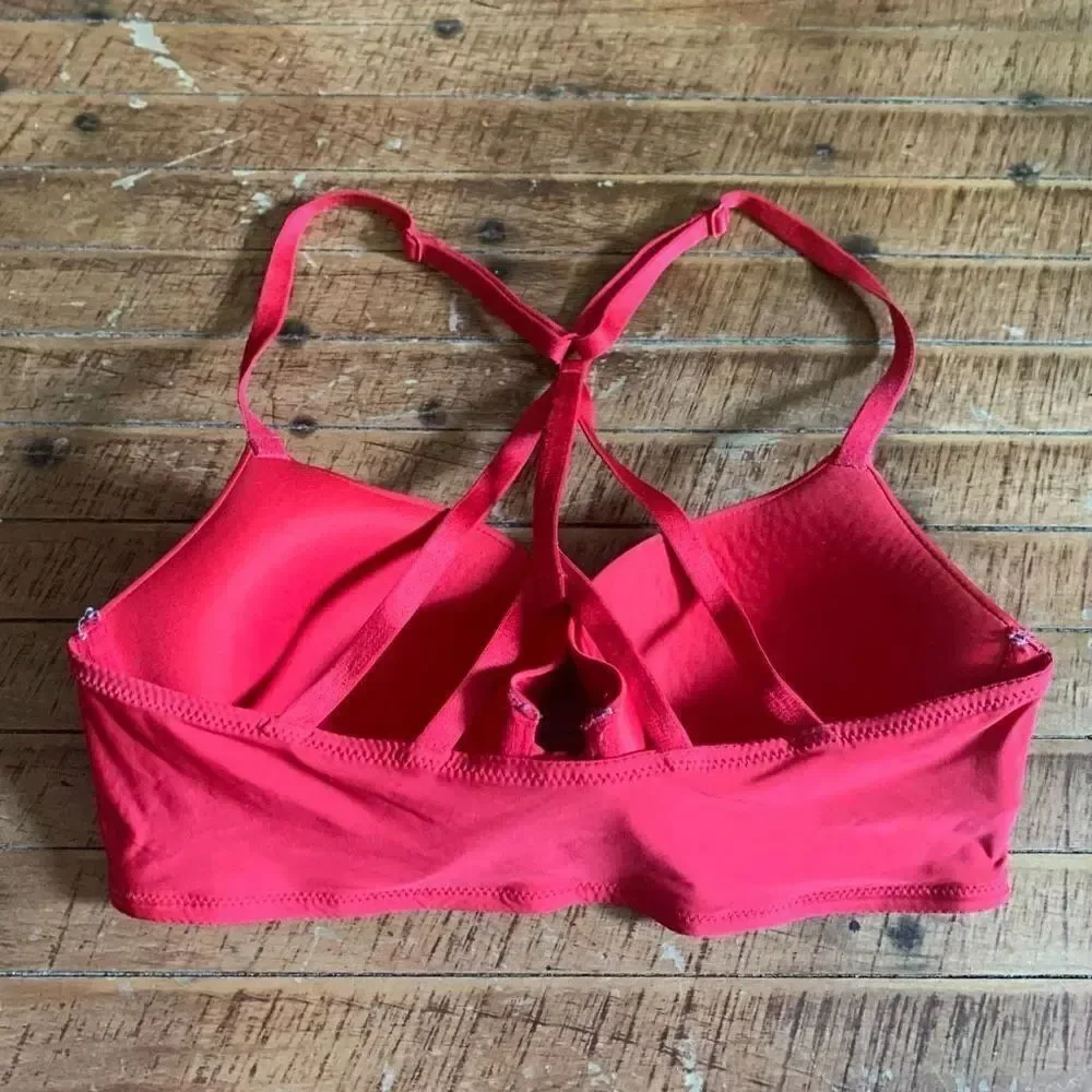 Victoria’s Secret red strappy racerback 32D lined Demi bra